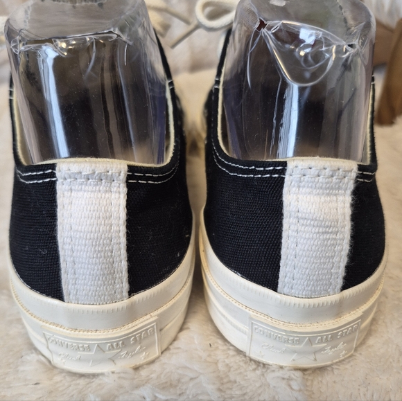 Converse X Comme Des Garsons Play Sneakers Black Low Lace Up Women's Size 8 - Picture 10 of 14